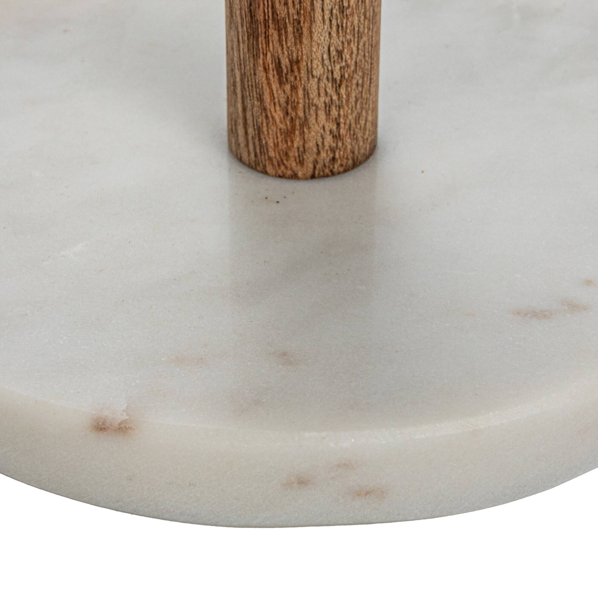 Hello Honey® 17" Tall Mango Wood & Marble Mug Rack